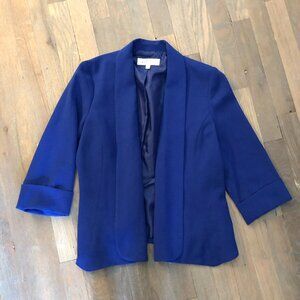 Vintage Open Front Cobalt Blue Kimono Style Wrap Blazer Size 8 / S / M